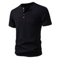 thumbnail image 5 of Mens Waffle Knit Henley T Shirts Short Sleeve Casual Textured Muscle Slim Fit Pullover Soft Stretch Workout Athletic Tee Summer Fashion Basic Solid Color Tops, 5 of 10
