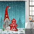 thumbnail image 4 of Christmas Shower Curtain Christmas Gnome Tomte Shower Curtains for Bathroom Decor, Red Christmas Barn For Christmas Decoration Bath Curtains Sets with Hooks Waterproof Small Stall Size 36" x 72", 4 of 6