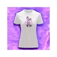 thumbnail image 2 of Playera Blusa Con Estampado De Conejo Kawai Con Caras Fantasmas Ropa Para Mujer Color Blanco Talla Mediana Marca Emil SaEs, 2 of 4