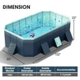 thumbnail image 2 of HENGO Co. Foldable Above Ground Pool, Large Non-Inflatable Outdoor Swimming Pool for Adults & Kids, Portable Collapsible Design, Blue., 2 of 10