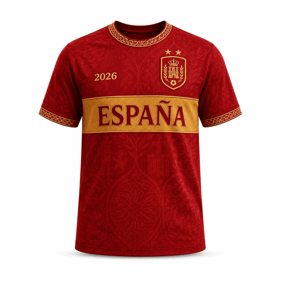 Men's Spain-Inspired Soccer Fan Shirt,2026 Spain Jersey Short Sleeve Country Team Shirts Graphic Sports Football Tops Soccer Fan, Sizes S-4XL