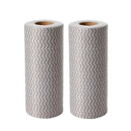 

FRCOLOR 100pcs Water Absorption Dishcloth Practical Wipes for Home Store Restaurant (Gray 2 Rolls)