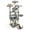 Light Gray, variant on Costway 65" Tall Multi-level Cat Tree with 3 Upholstered Top Perch 2 Cat Condos Cat Basket Pink