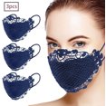 thumbnail image 1 of 3 piezas de encaje para mujer, protección lavable para la boca y la nariz, pañuelo transpirable elegante, máscara, pañuelo para el cuello Adepaton LL-1380-3, 1 of 4