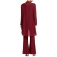 thumbnail image 3 of Linjinx Women's Wedding Guest Pant Suit 3 Piece Mother of Bride Dress Sets Plus Size Cocktail Party Gown Burgundy 3XL, 3 of 7