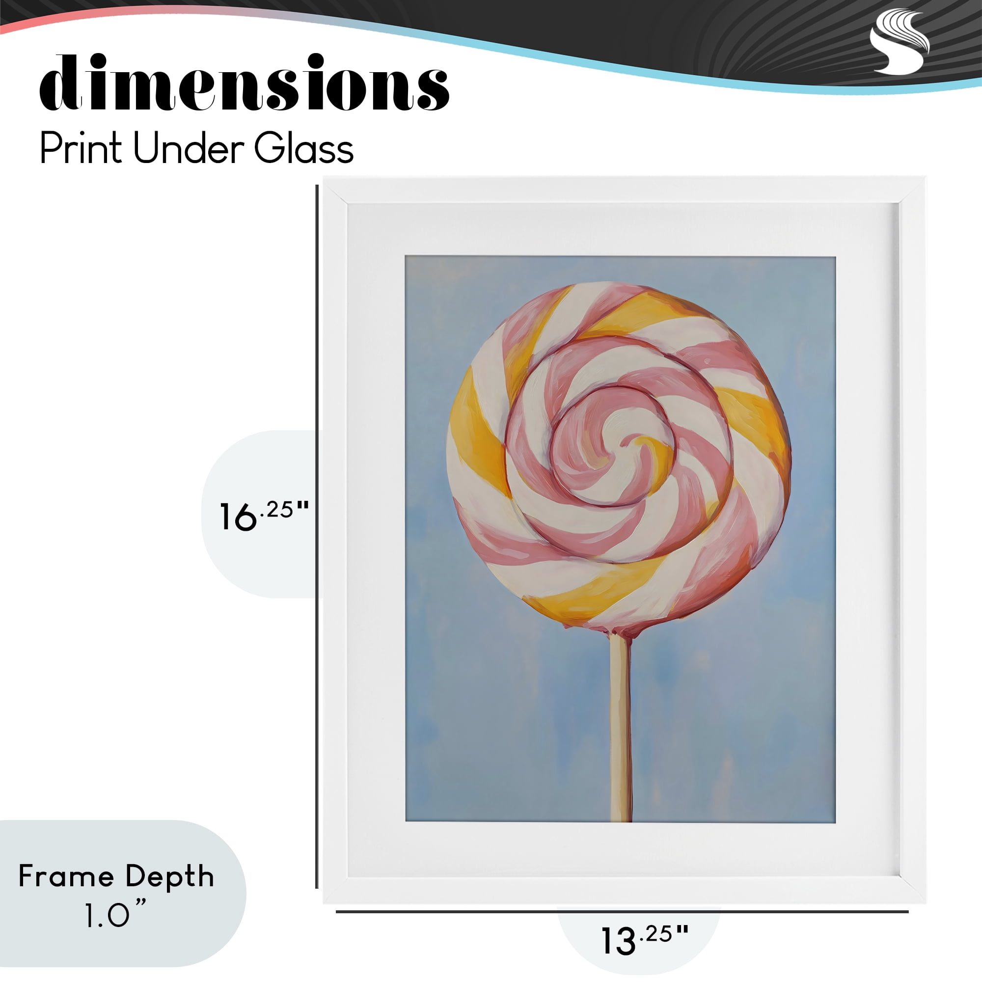 Stupell Industries Lollipop with Pink & Orange Swirl White Framed Print Under Glass, design by The Prints Vibe