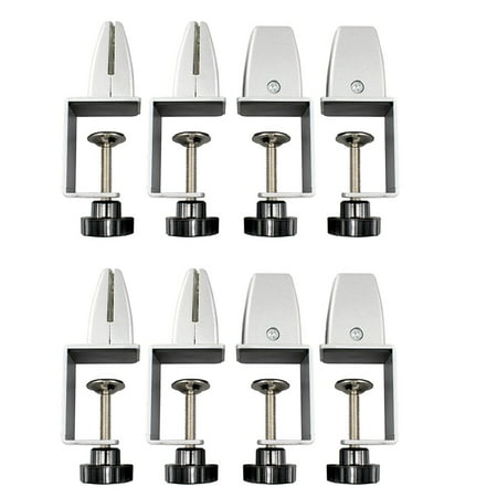 

8 Pcs Office Desk Divider Clamp Privacy Screen Clip Holder Bracket Screen Baffle Clamp Partition for Table Clamp -Silver