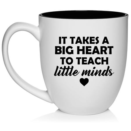 

Teacher It Takes A Big Heart To Teach Little Minds Ceramic Coffee Mug Tea Cup Gift (16oz White)