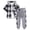 BGray, variant on Agkizg Toddler Boys Clothing Set Hooded 2 Piece Set Short Sleeve Plaid Shirt Pants Set