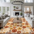 thumbnail image 3 of Large Area Rugs for Living Room Bedroom, Fall Orange Flower 5'x8' Rug Washable Carpet Runner Indoor Outdoor, Autumn Watercolor Floral Leaf Plant Non Slip Floor Mats Rug for Kitchen, Bathroom, 3 of 8