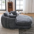 thumbnail image 5 of Oversized Chaise Lounge Chair Indoor, Deep Seat Chenille Sleeping Couch, Cloudlike Reading Chair for Living Room, Bedroom, Reading Room, 5 of 5