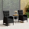 thumbnail image 1 of vidaXL 3 Piece Garden Bistro Set Poly Rattan Black, 1 of 5
