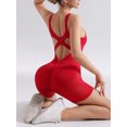 thumbnail image 3 of Youpwaven Women's Yoga Outfits Workout Rompers with Removable Padded Bras - Summer Casual Crossback Stretch Overalls One Piece Atheletic Running Jumpsuit, Size S-L, 3 of 4