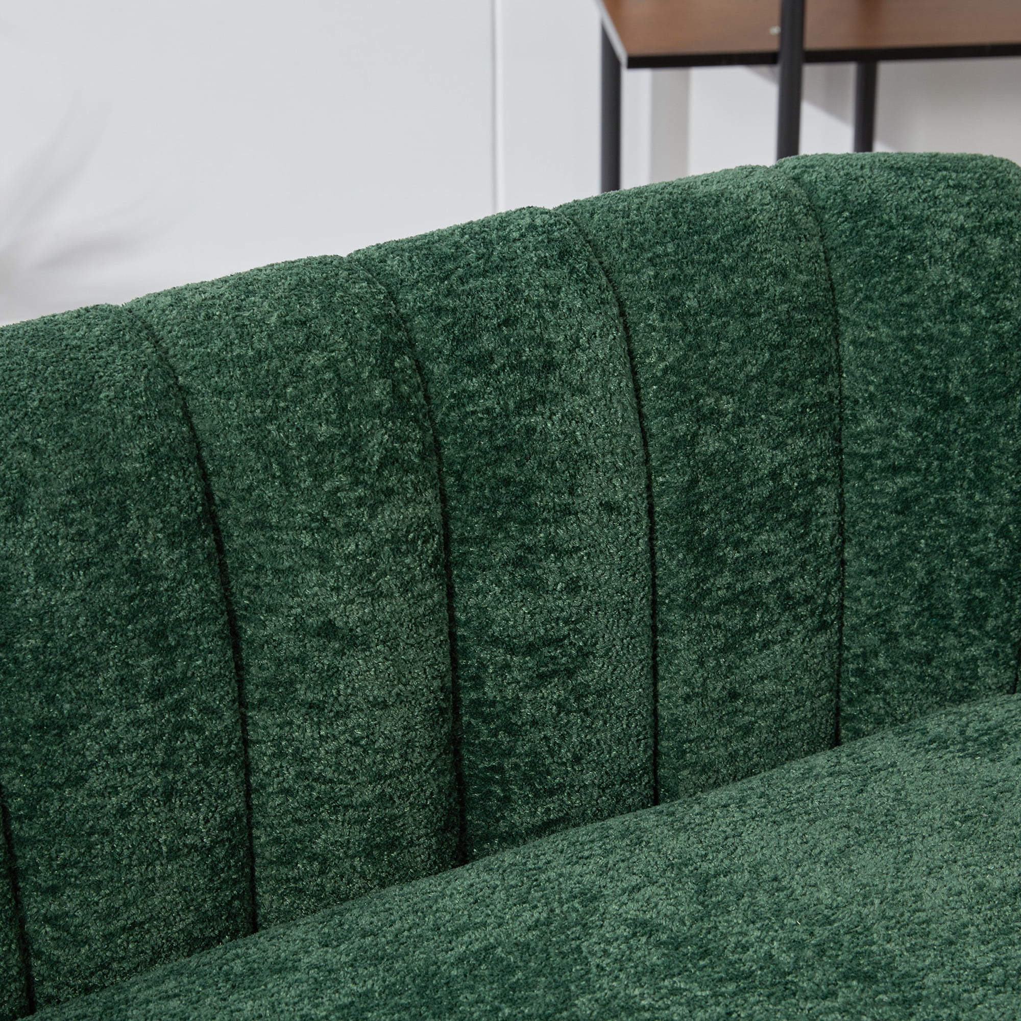 Jopath Modern Glam Chenille Loveseat Sofa, Black, for Living Rooms
