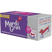 Mardi Gras Disposable Napkins, 500 Count, Printed Paper Napkins, Kid-Friendly Designs