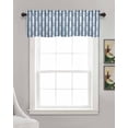 thumbnail image 3 of Blue Nautical Anchor Linen Curtain Valance for Bedroom/Bathroom/Kitchen/Office/Living/Dining Room Windows,Farmhouse Woodgrain Geometric Stripe Pocket Topper Drapes Decorative Cafe Drapery Panel 60x18, 3 of 6