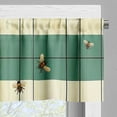 thumbnail image 4 of Ambesonne Cottagecore Valance & Curtain 3 Pcs Set, Rural Sunflowers Bees, 55"x30", Cadet Blue Apricot Brown, 4 of 7