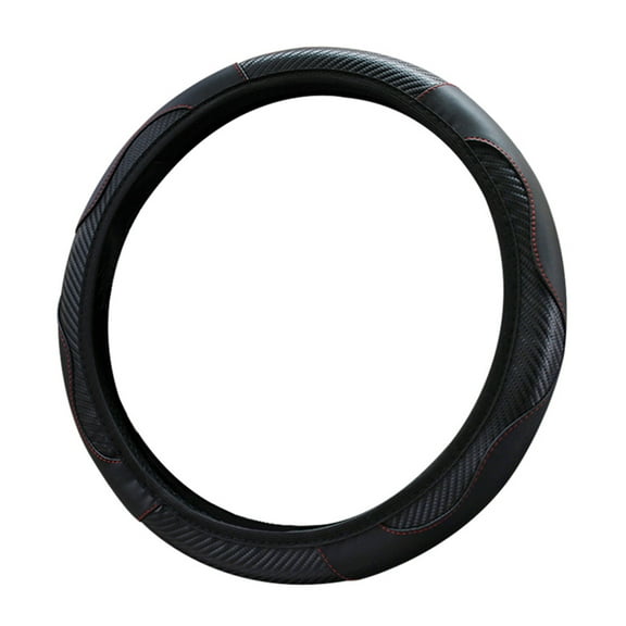 LQCrafK Microfiber Leather Steering Wheel Cover Breathable Auto Car Steering Wheel Cover for Men and Women Universal 15 Inches (Black)