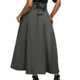 thumbnail image 5 of Gray Ladies Loose Fit Skirts for Women Maxi Long Brunch High Waisted Tie Knot Plain 2025 Clothes Trendy Country Concert Y2K L, 5 of 8