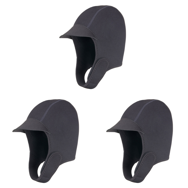 Gorro Neopreno DQrwqpou para Surf Equipo Snorkel Capucha Buceo Aeróbic Acuático Negro 3 Uds