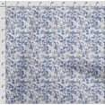 thumbnail image 4 of Soimoi Leaves Printed, Cotton Satin Spandex, Sewing Fabric by The Yard 54 Inch Wide, Decorative Fabric for Dresses and Home Accents, Blue & White, 4 of 5