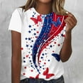thumbnail image 2 of GERsome 4th of July Short Sleeve T Shirts for Women American Flag Patriotic Crewneck Tops USA Flag Stars Stripes Loose Fit Summer Tee S-2XL, 2 of 5