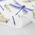 thumbnail image 5 of Erosebridal Elegant Dragonfly Bed Spread Queen,Coastal Daisy Flowers Queen Coverlet Set,White Blue,3pcs,1 Quilt and 2 Pillowcases, 5 of 7