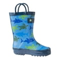 thumbnail image 2 of OAKI Kids Waterproof Rubber Rain Boots with Easy-On Handles. Toddler (1-4 Years) 7 Toddler Sharks & Turtles, 2 of 3