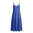 thumbnail image 6 of Linfrsh Backless Summer Dress Backless Cami Lounge Dress for Women Sleeveless Long Solid House Dress Comfortable Loungewear(Blue,M), 6 of 8
