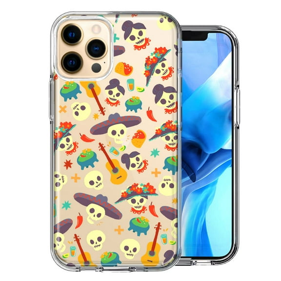 MUNDAZE For Apple iPhone 12 Pro Day of the Dead Design Double Layer Phone Case Cover