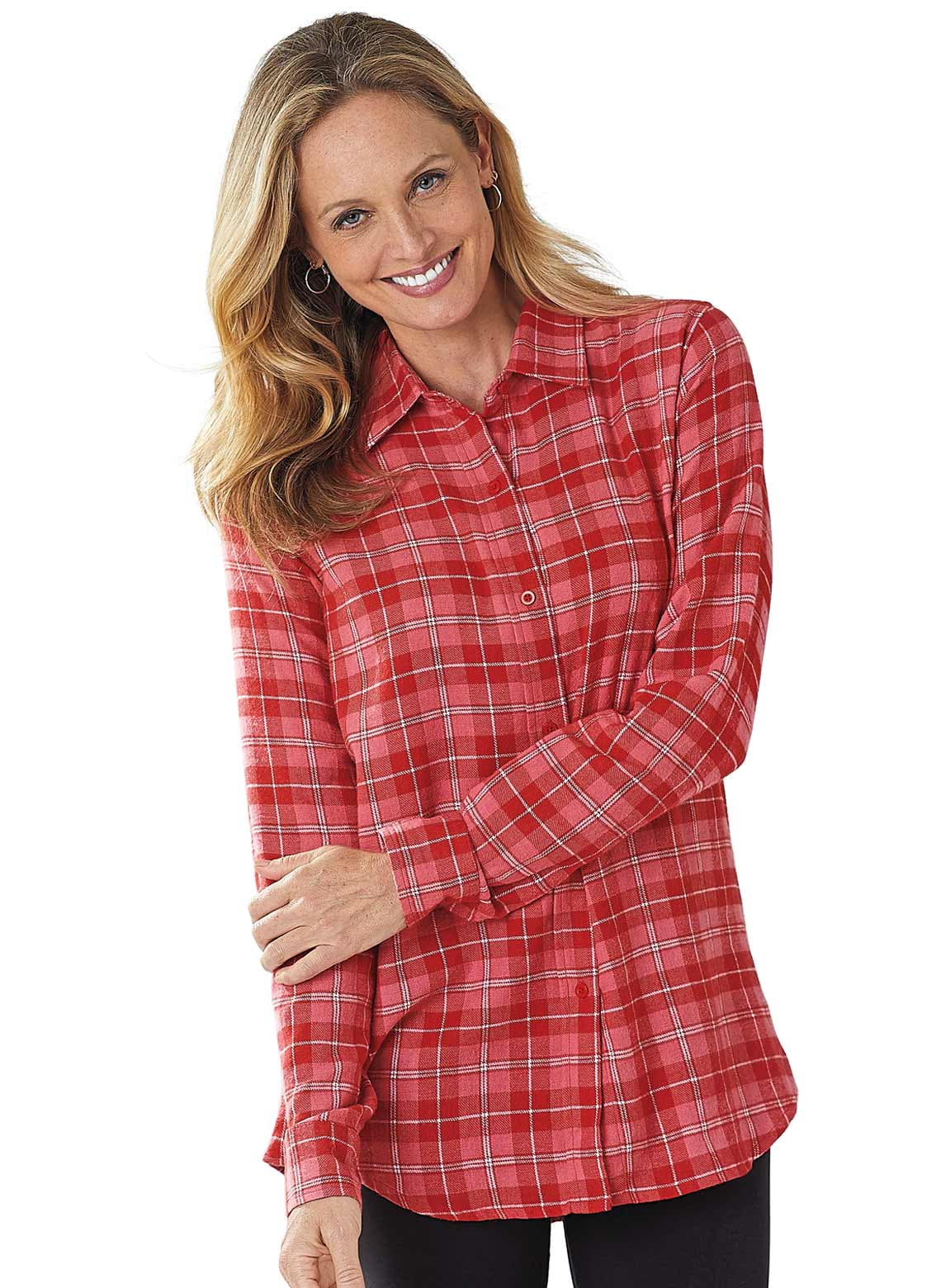 Cotton Flannel Plaid Shirt 