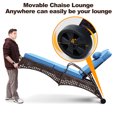 thumbnail image 6 of NOBLEMOOD 2 PCS Wicker Chaise Lounge Outdoor Lounge Chair with Wheels, Adjustable 6 Position Pool Reclining Chair with Blue Thickened Cushion & Pillow, 6 of 8
