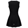 thumbnail image 5 of Sentmoon Loose Fit Black Dresses for Women V Neck Dresses for Women Pleated Fashion Short Dresses,Loose Flowy Fashion Women Clothing Black S, 5 of 5
