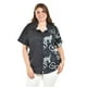 thumbnail image 1 of Blusa estampado unico Roman Fashion /Tallas Extras, 5108 (Negro /Jaguar) negro 42, 1 of 7