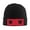 Black, variant on Albania Flag Winter Beanie Hats for Men Women Warm Cozy Knitted Cuffed Skull Cap Red