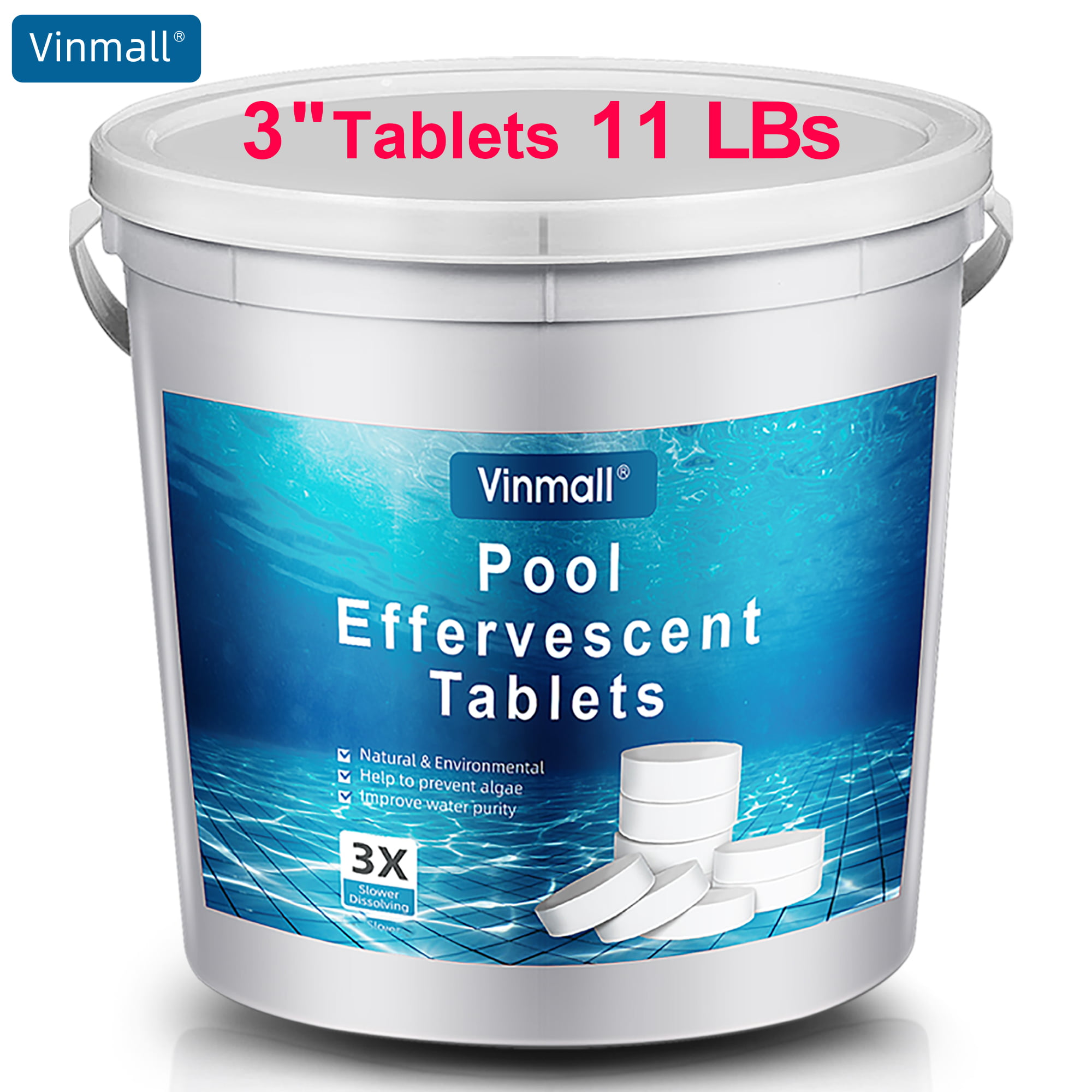 50lbs Slow Dissolving 3" Chlorinating Tablet for a Clean and Clear Pool & Spa 