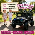 thumbnail image 6 of iRerts 2 Seater Ride on Cars, 24V Ride on Toys for Big Kids Boys Girls Ages 2-6, Kids Cars Electric Ride on Vehicles with Remote Control, Bluetooth, MP3/USB Ports, 4 Wheels Shock Suspension, Black, 6 of 10