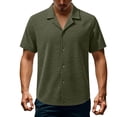 thumbnail image 6 of successthop Mens Button Down Short Sleeve Shirts Big and Tall Collar Shirts Casual Pullover Tops Solid Summer Clothes M, 6 of 6