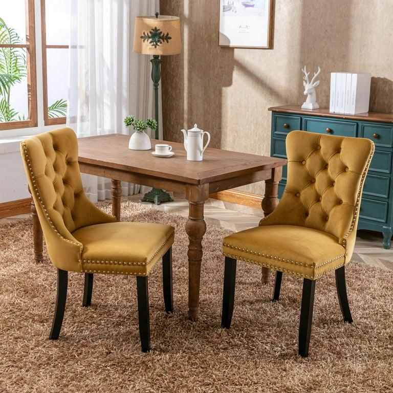 Tufted dining room chairs discount