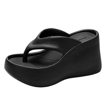 

Xboschi Womens Cozy Slippers High Heeled Thick Soled Slippers For Women Clipping On Slippers For Summer Fashion EVA Sandals