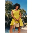 thumbnail image 5 of Free Assembly Women's and Women’s Plus Smocked Cotton Mini Dress with Flutter Sleeves, Sizes XS-4X, 5 of 6
