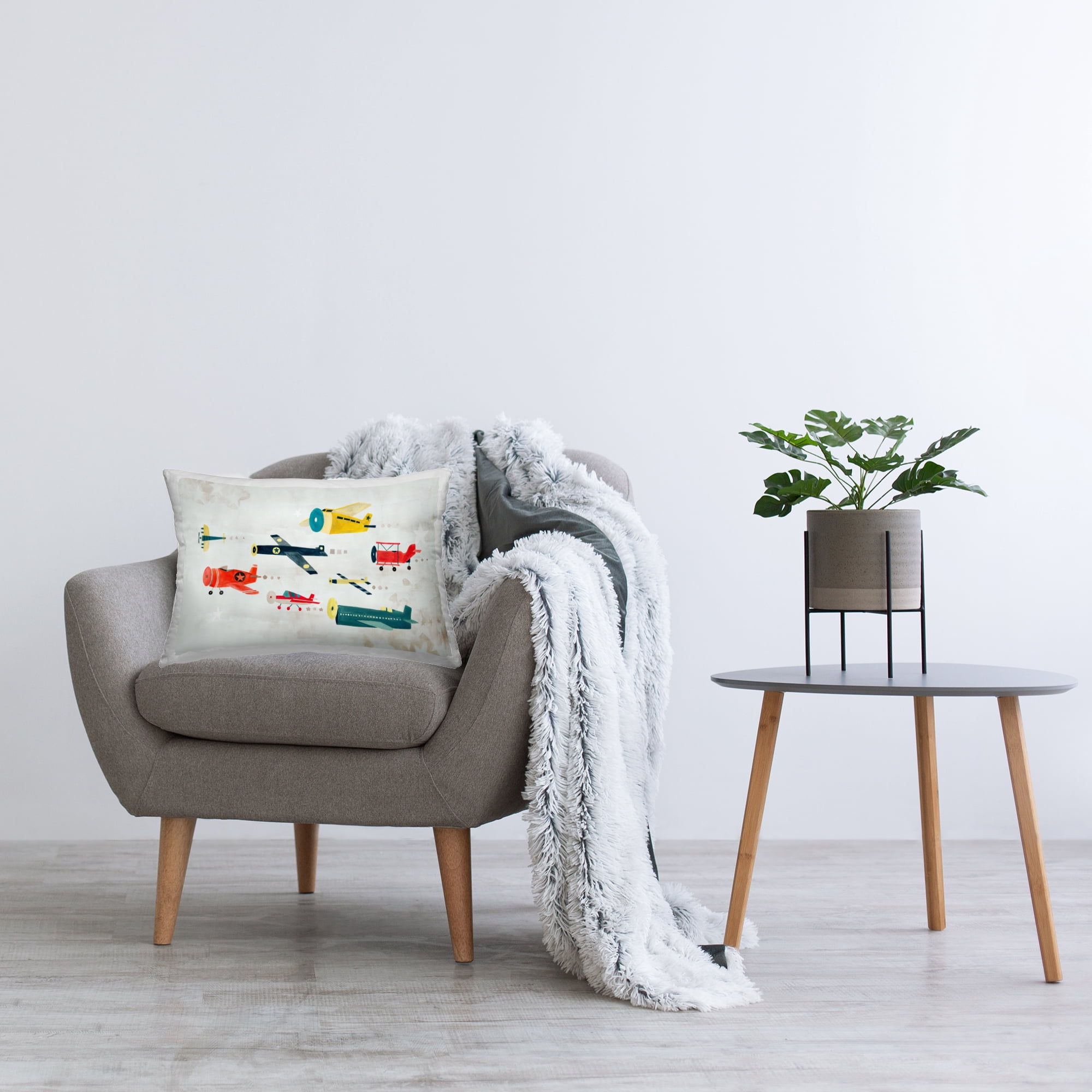 Stupell Industries Scuba Diver Among Whales Decorative Printed Throw Pillow Design by Irene Chan.