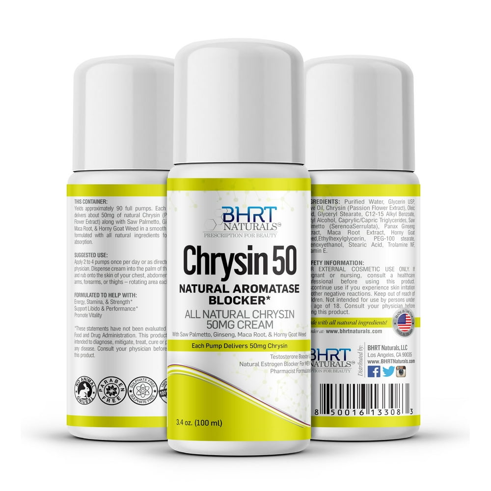 Chrysin Cream 50mg for Men Natural Aromatase Inhibitor Anti