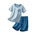 thumbnail image 4 of Amidoa Girls Summer Outfit Sets 2 Piece Graphic T-Shirt Short Sleeve and Shorts Set Kids Clothing Sets Blue Size 10, 4 of 5