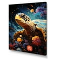 thumbnail image 2 of Designart "Turtle'S Intergalactic Voyage" Animals Turtle Canvas Art Print, 2 of 7
