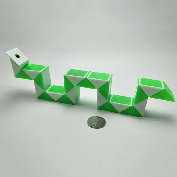Regla Mágica Magic Ruler 24 Wedges Magic Snake Cube Twist Puzzles Juguetes para niños (Verde)
