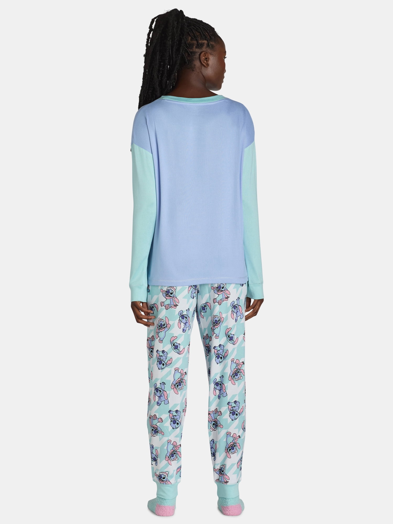 Disney Women's Stitch Lounge Top and Pants with Socks Set, 3-Piece, Sizes XS-3X