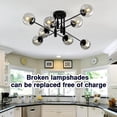thumbnail image 5 of 8 Light Glass Globe Ceiling Light Black Mid Century Flush Mount Sputnik Light Fixture Bubble Chandelier Living Room Farmhouse for Dining Room Kitchen Bedroom., 5 of 6