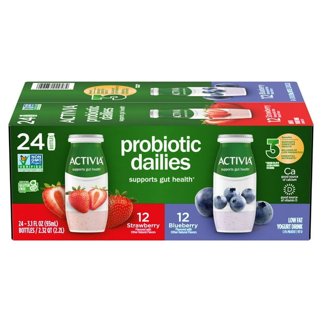 Activia Probiotic Dailies Yogurt Drink Variety Pack, 3.1 fl. oz., 24 ct.