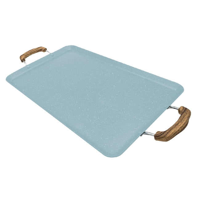 Comal Love Cook Rectangular Antiadherente Mármol Color Azul